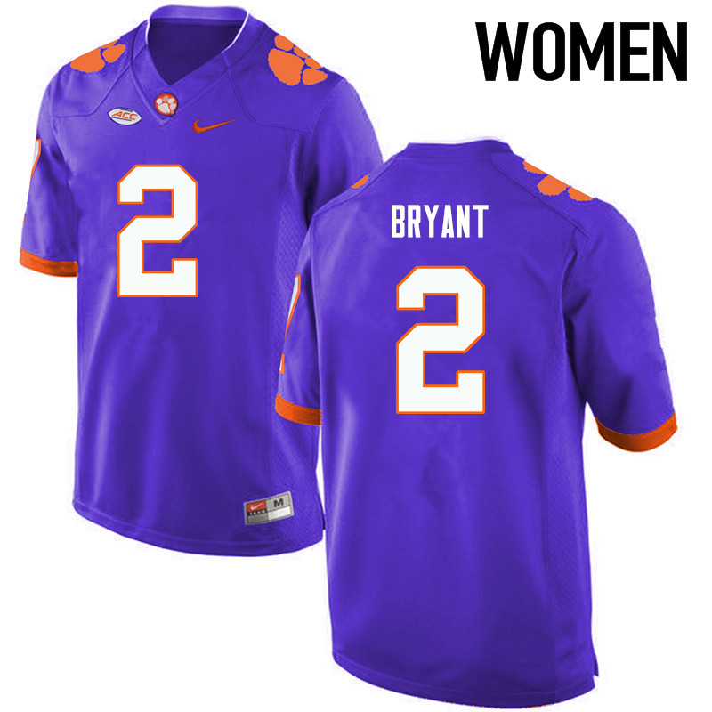 Women Clemson Tigers #2 Kelly Bryant College Football Jerseys-Purple - Click Image to Close